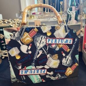Perfume-Themed Black Cigar Box Purse